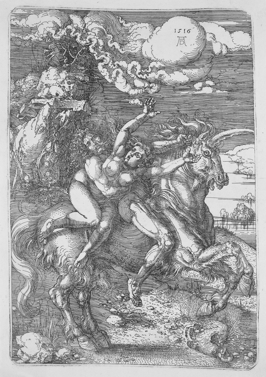 De ontvoering op de eenhoorn door Albrecht Dürer
