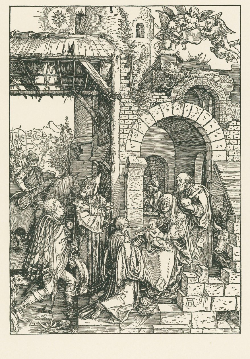 De aanbidding van de Wijzen, ca. 1503 (houtsnede) door Albrecht Dürer or Duerer