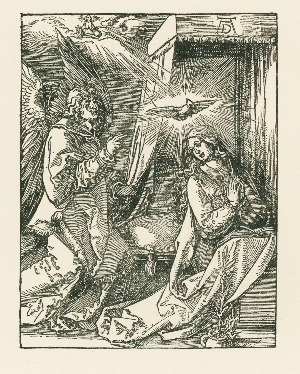 De Annunciatie, ca. 1510 (houtsnede) door Albrecht Dürer or Duerer