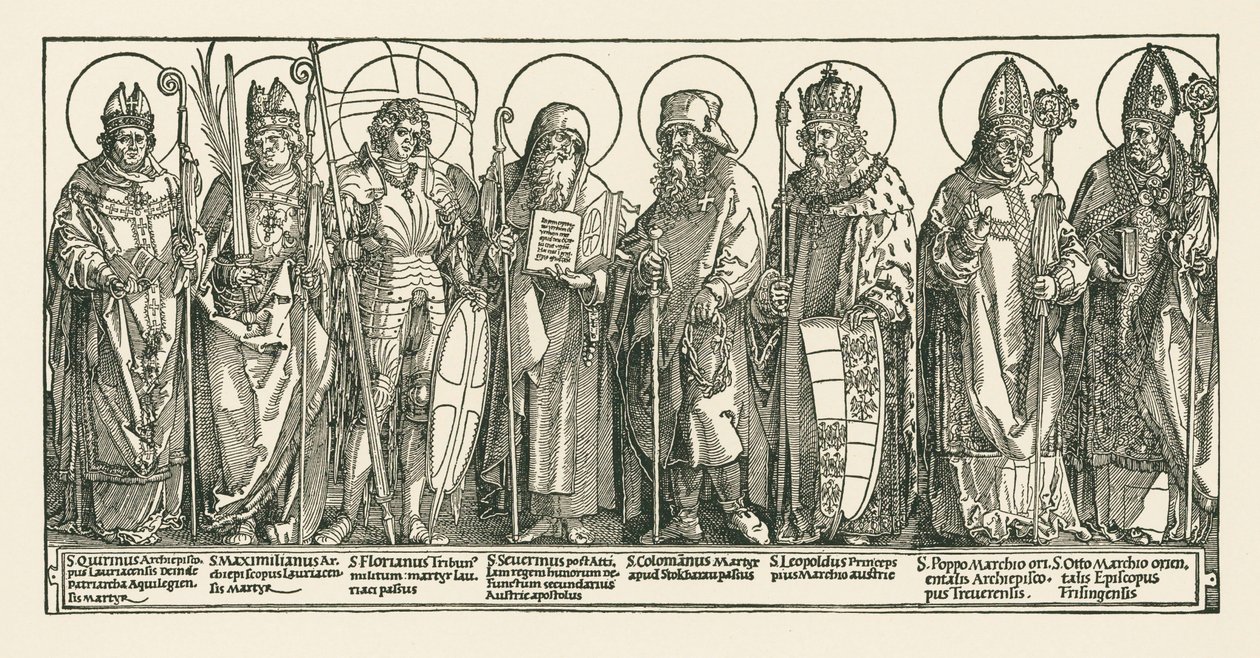 De Oostenrijkse heiligen door Albrecht Dürer or Duerer