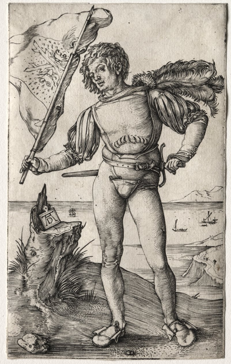 De Bourgondische Vaandeldrager, ca. 1500 door Albrecht Dürer or Duerer