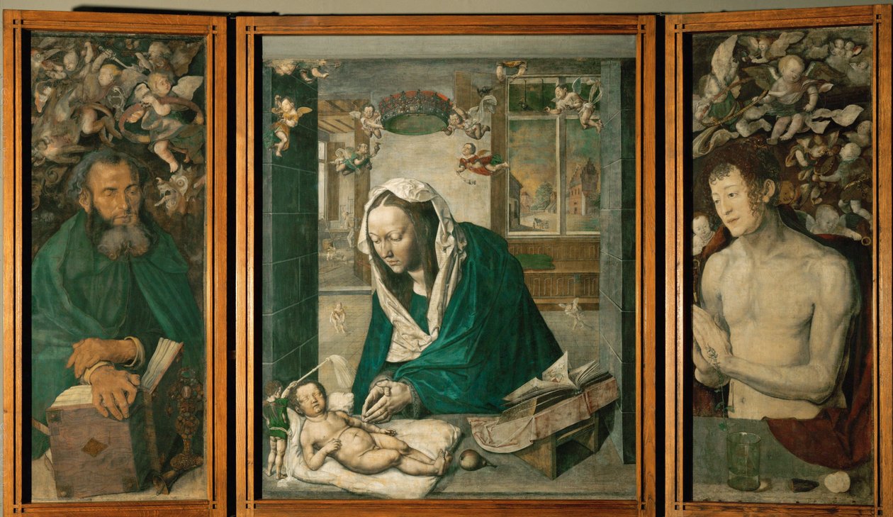 Het altaar van Dresden, ca. 1496 (tempera op doek) door Albrecht Dürer or Duerer
