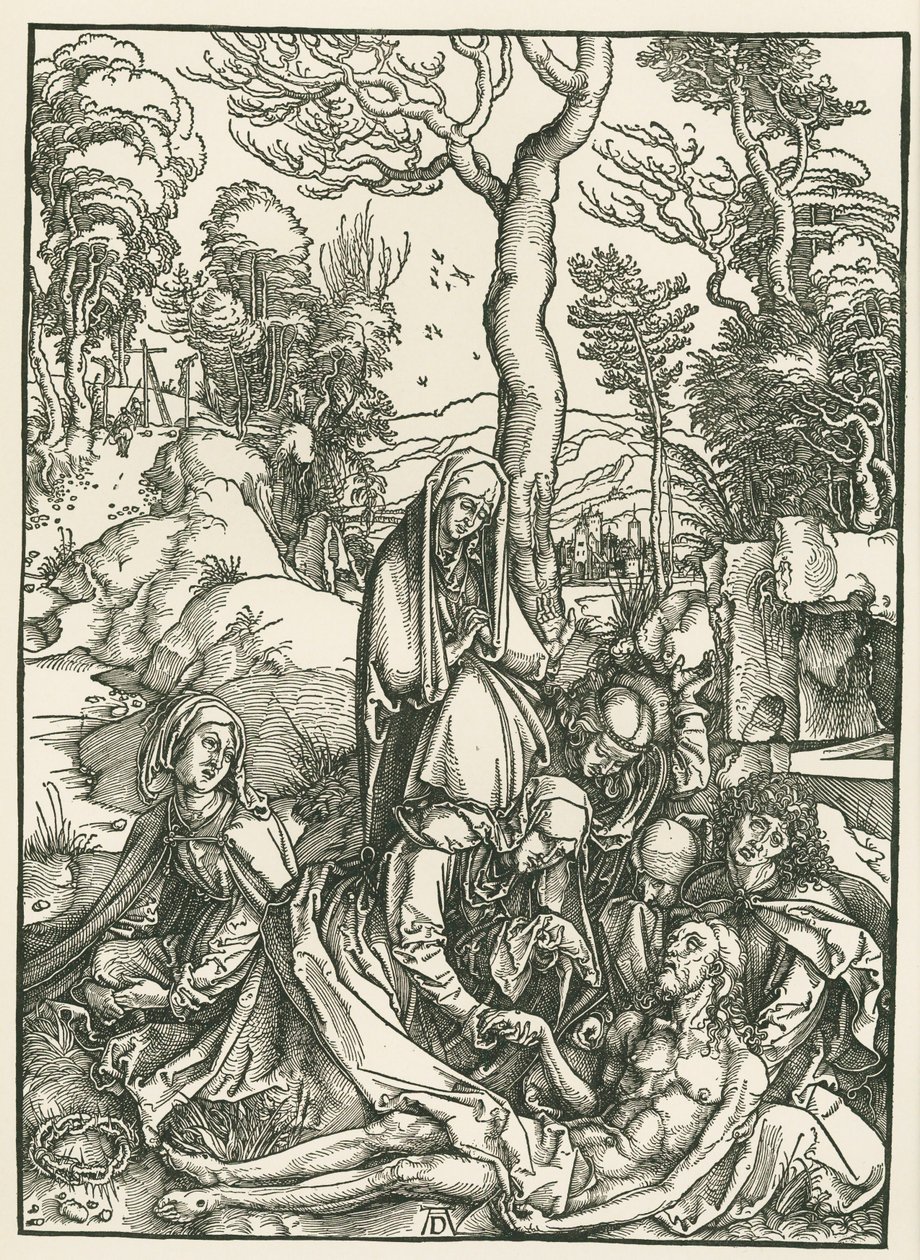 De bewening van Christus, ca. 1498-99 (houtsnede) door Albrecht Dürer or Duerer