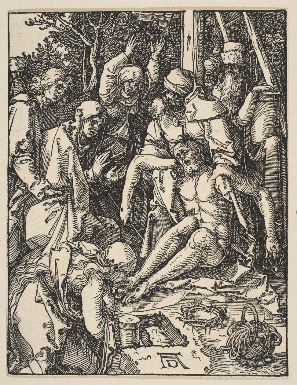 De Klaagzang, uit de Kleine Passie door Albrecht Dürer