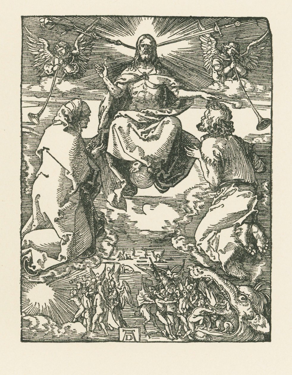 Het Laatste Oordeel, ca. 1510 (houtsnede) door Albrecht Dürer or Duerer