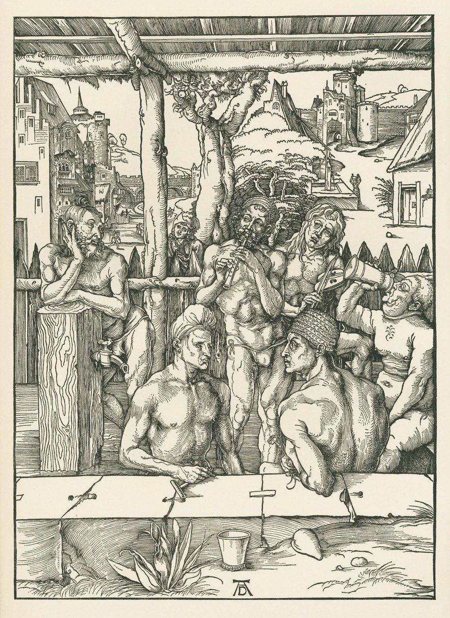 Het mannenbad, ca. 1496-97 (houtsnede) door Albrecht Dürer or Duerer