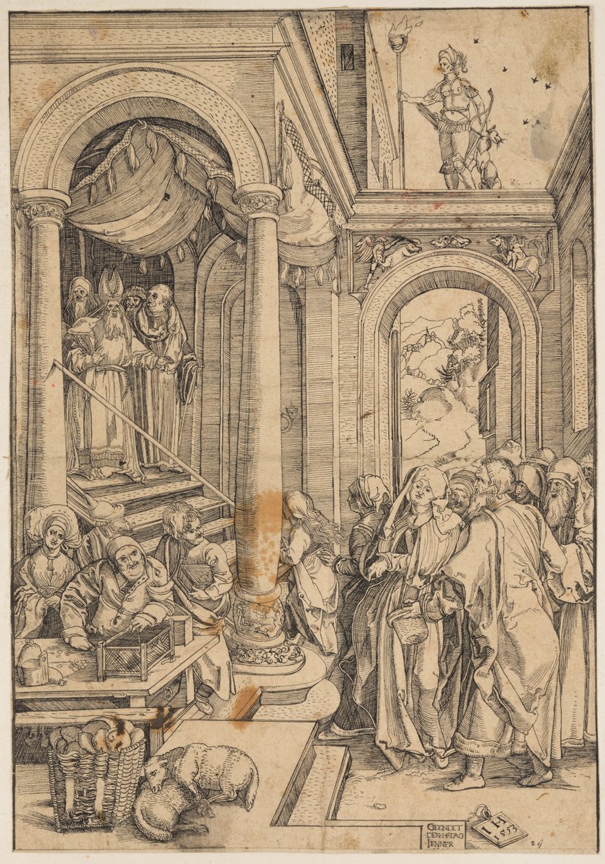 De presentatie van de Maagd in de tempel door Albrecht Dürer