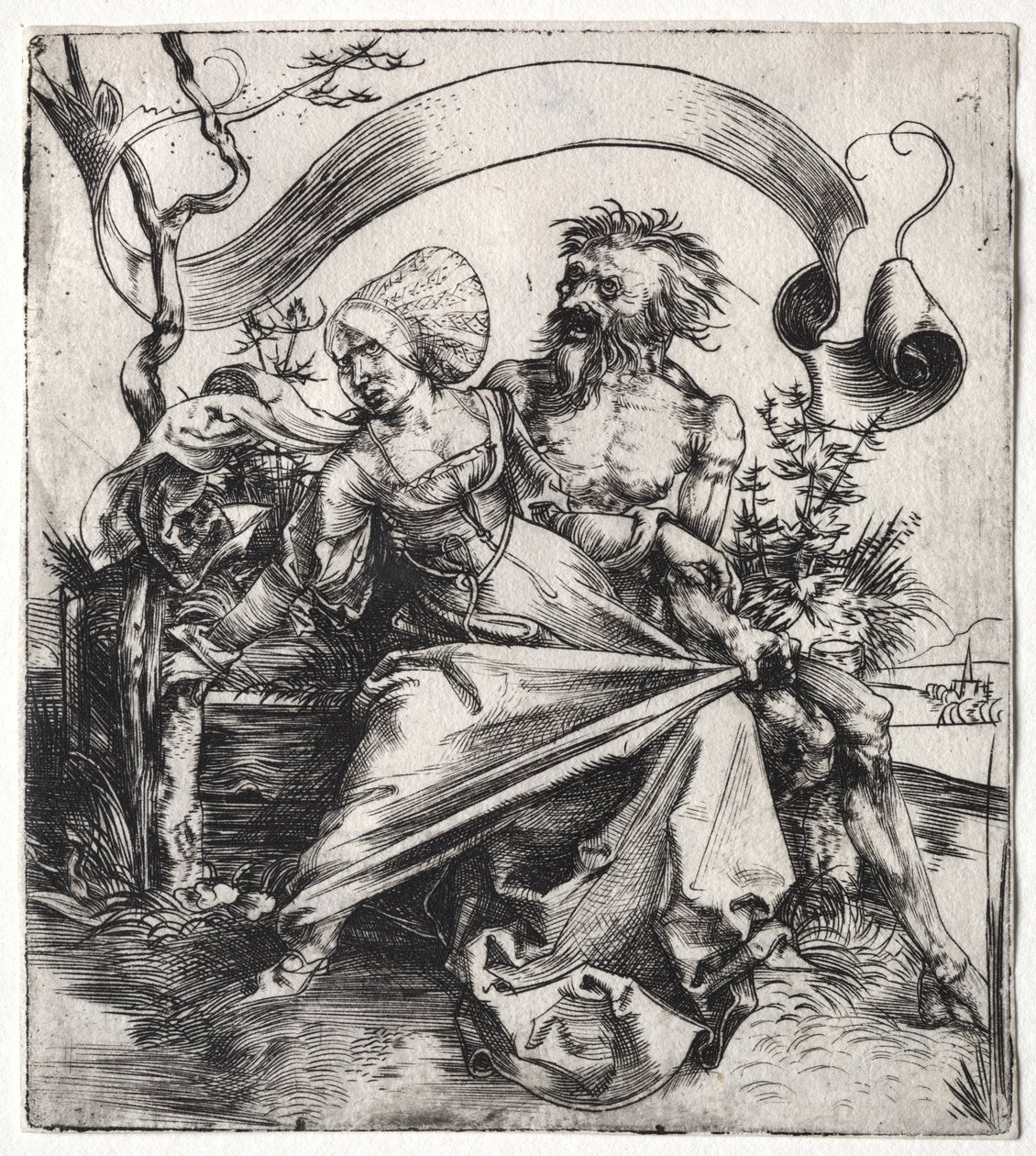De ontvoerder, ca. 1495 (gravure) door Albrecht Dürer or Duerer
