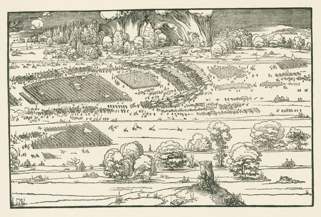 De belegering van een fort. Rechter blok door Albrecht Dürer or Duerer