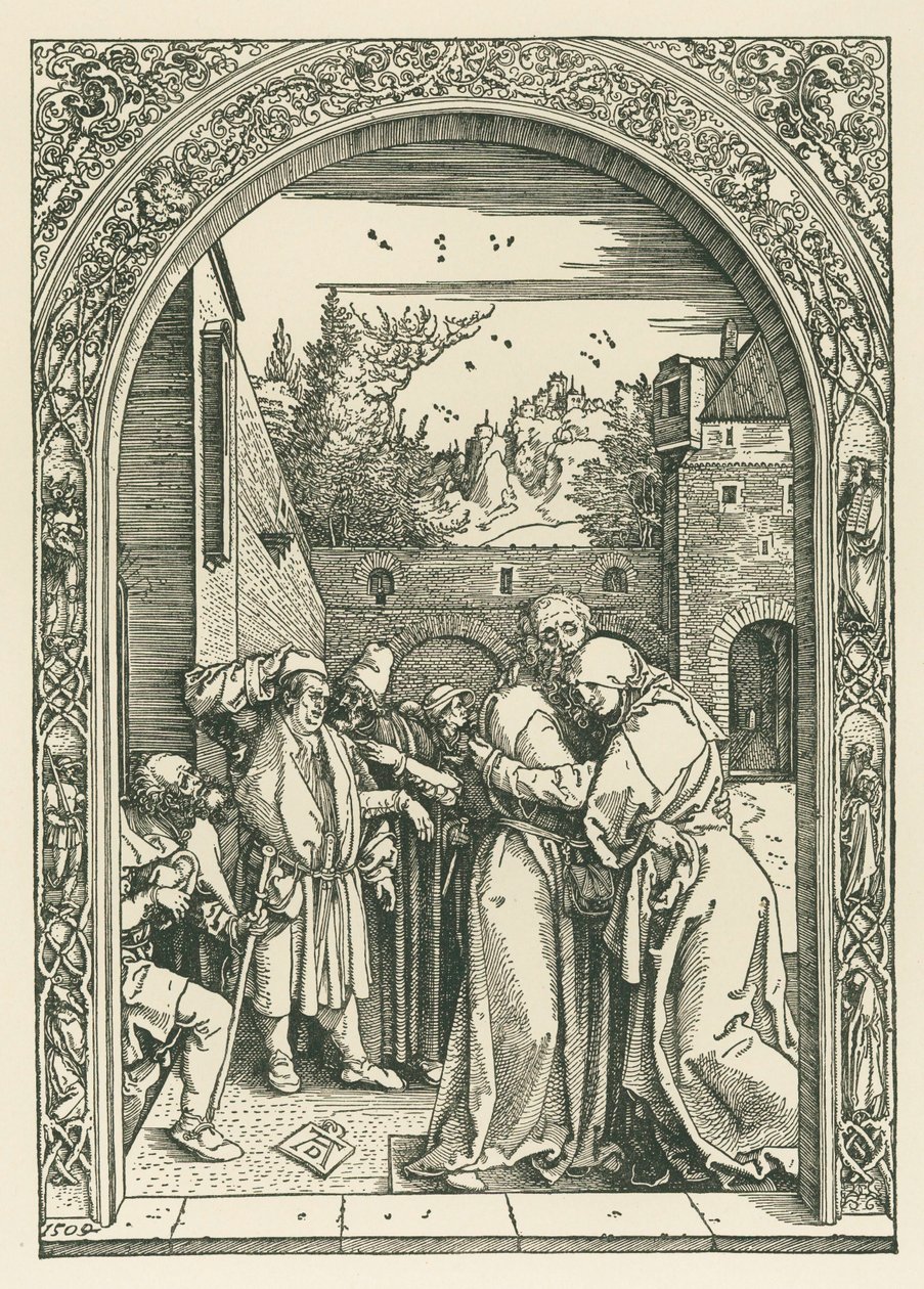 De ontmoeting van Joachim en Anne bij de Golden Gate door Albrecht Dürer or Duerer