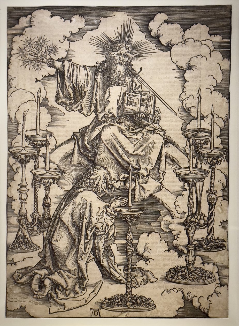 De visie van de 7 kandelaren door Albrecht Dürer or Duerer