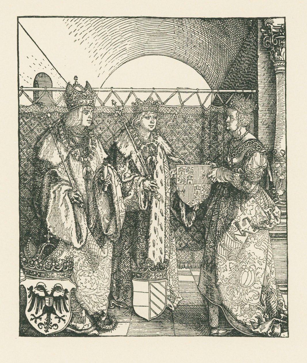 Triomfboog voor keizer Maximiliaan I door Albrecht Dürer or Duerer