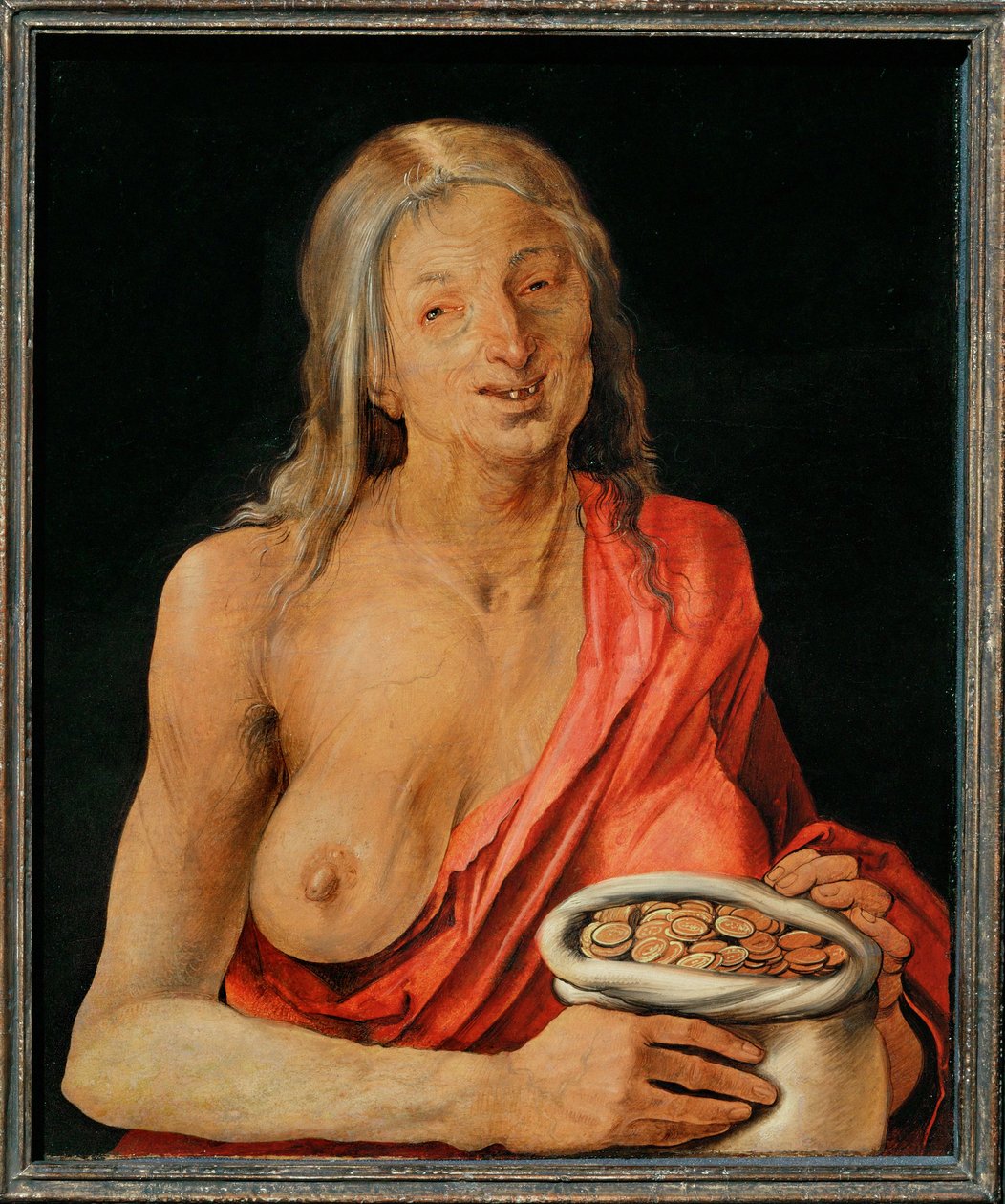 Vanitas, achterzijde van het portret van een jonge man (schilderij op kalkhout) door Albrecht Dürer or Duerer