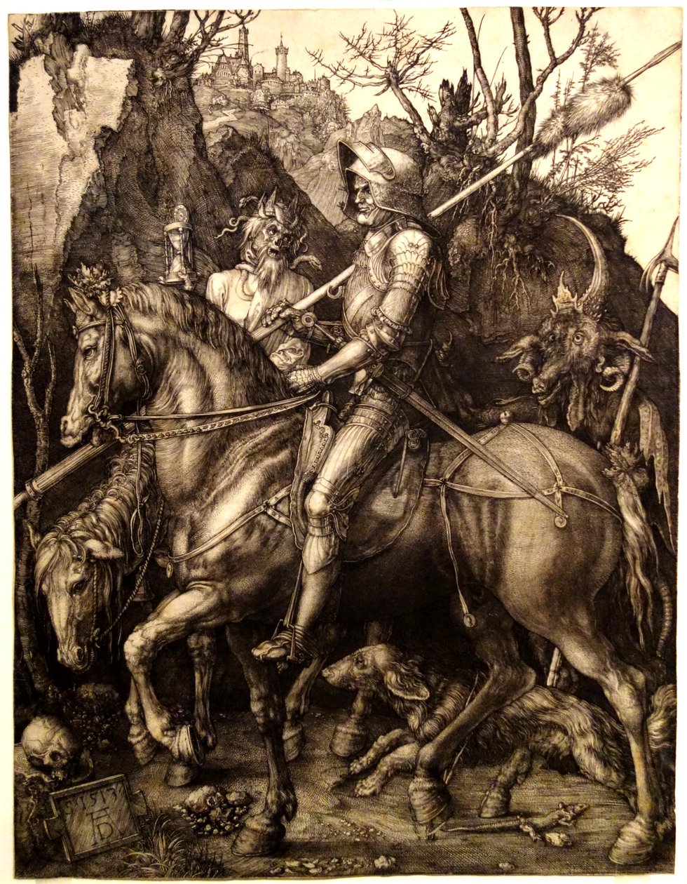 Durer - Ridder-Death-en-de-Duivel door Albrecht Dürer