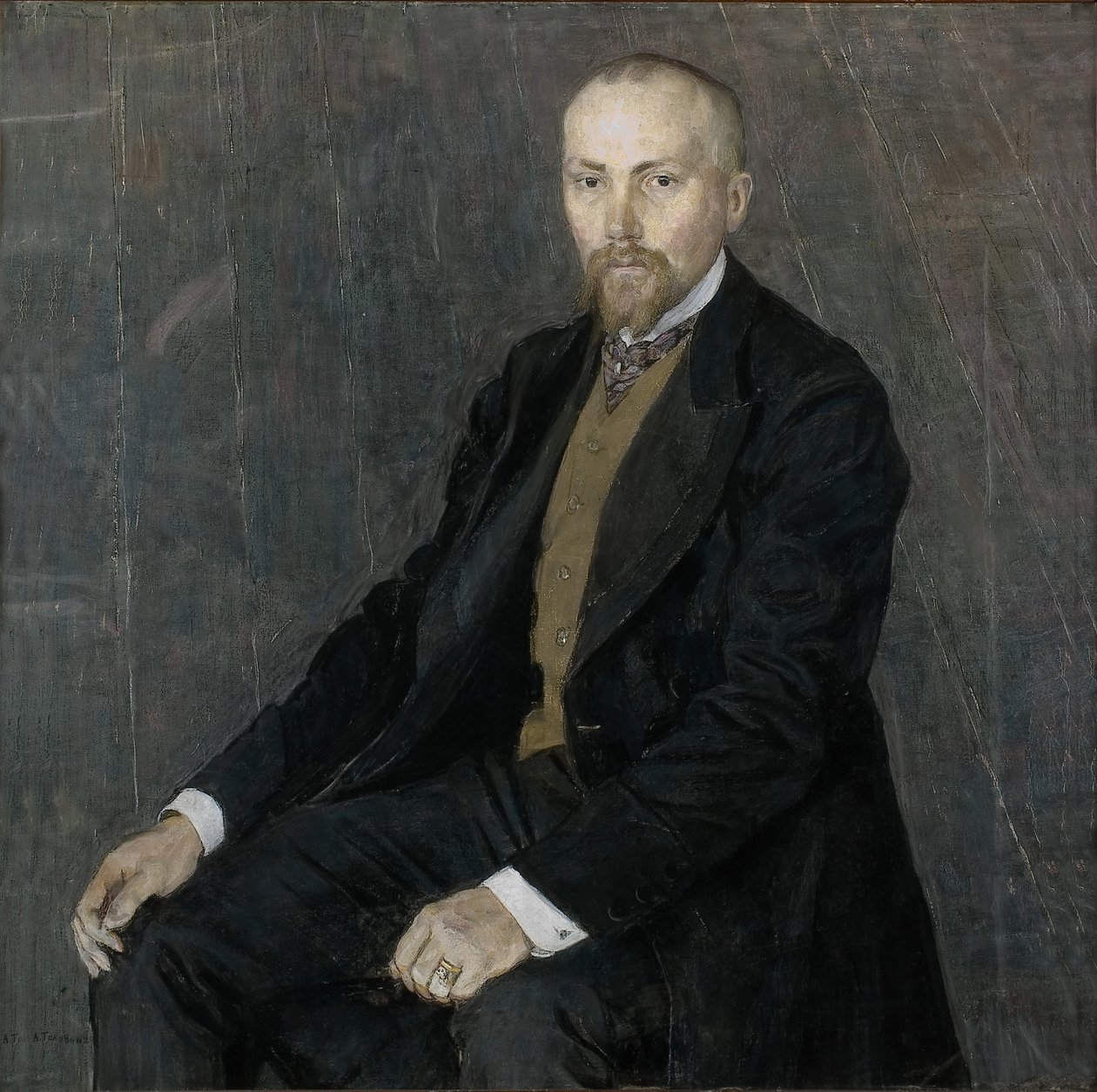 Portret van de kunstenaar Nicholas Roerich 1874-1947, 1907 door Aleksandr Jakovlevic Golovin