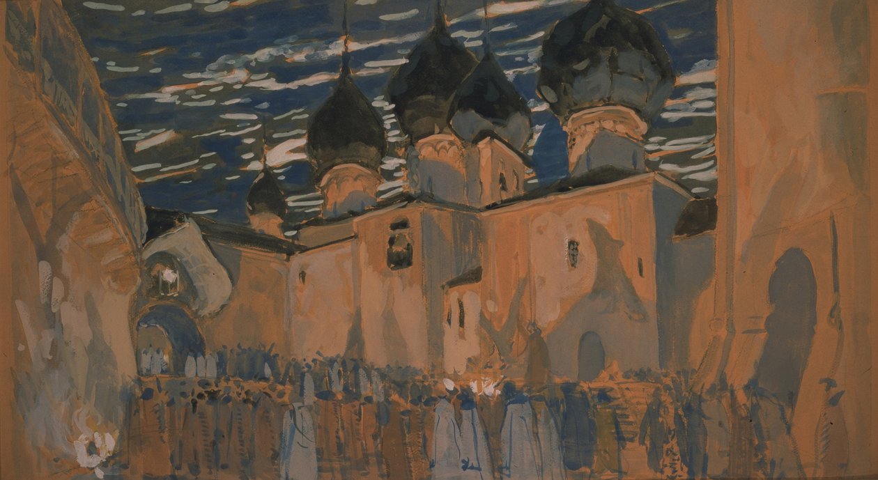 Toneelontwerp voor de opera De Pskov Maagd door N. Rimsky-Korsakov, 1901 door Aleksandr Jakovlevic Golovin