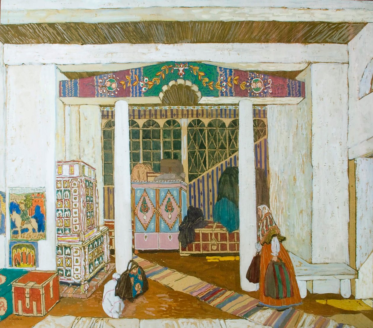 Decorontwerp voor het toneelstuk De Storm, door Alexander Ostrovsky, 1916 door Aleksandr Jakovlevic Golovin