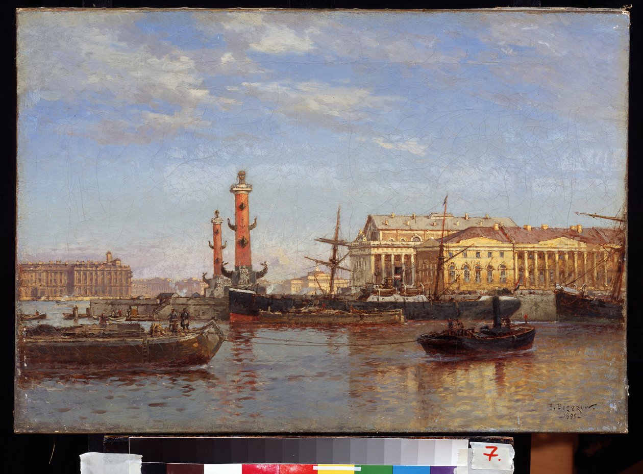 Uitzicht op Sint-Petersburg vanaf de Neva door Aleksandr Karlovich Beggrov