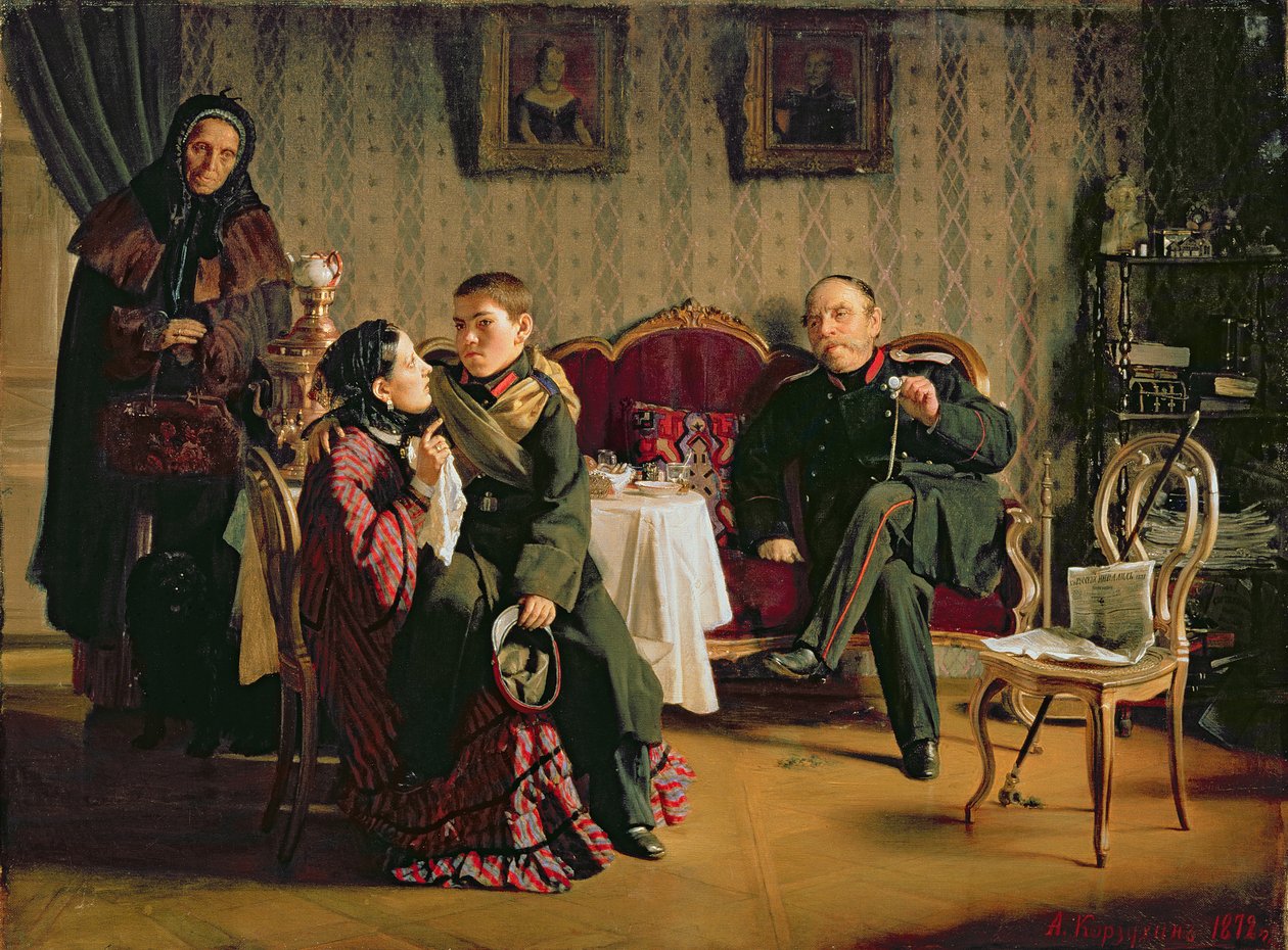 Dag van het afscheid, 1872 door Aleksei Ivanovich Korzukhin