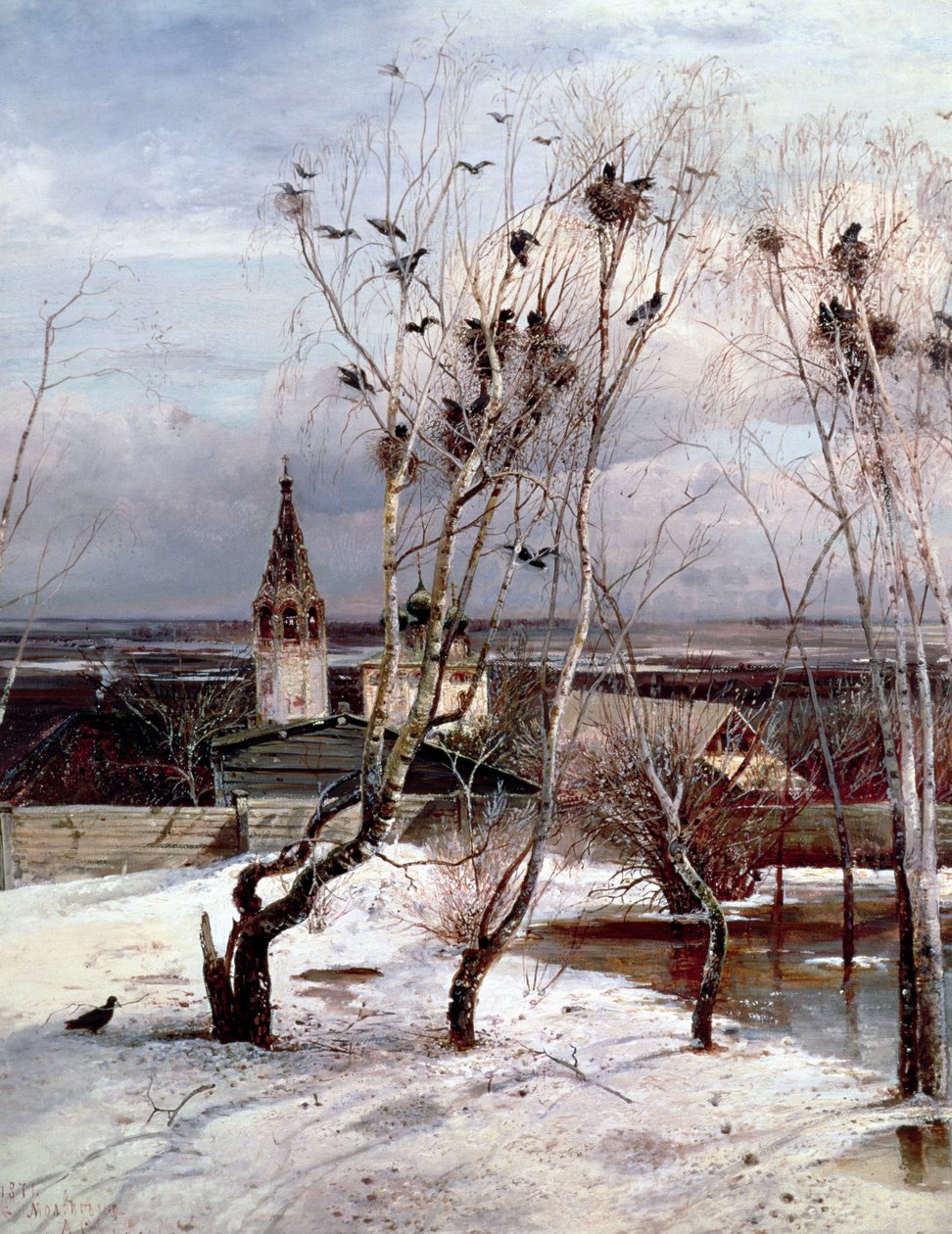 De roeken zijn teruggekeerd, 1871 door Alexei Kondratjewitsch Sawrassow