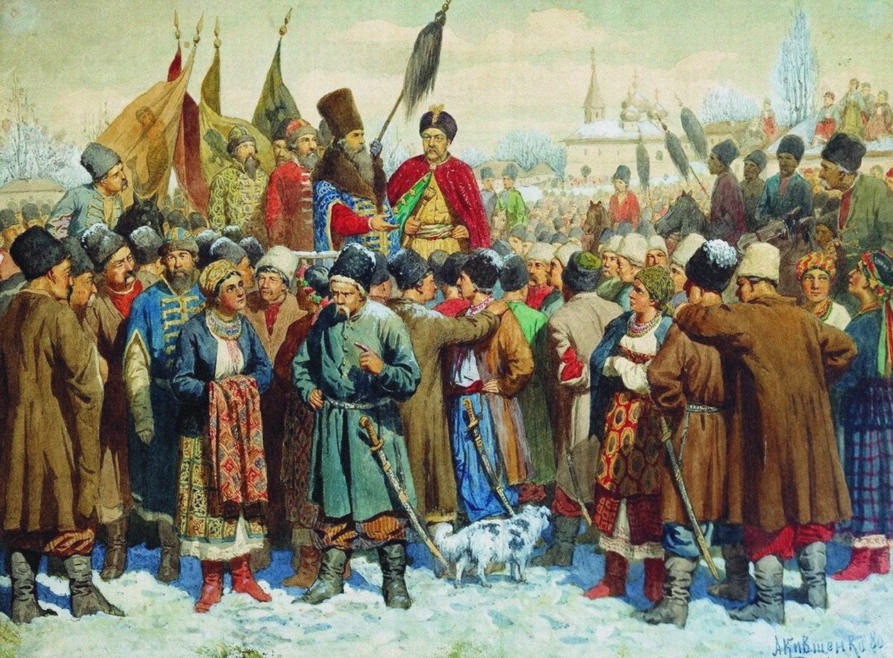 Toespraak van Boyar Vasili Buturlin bij de Rada van Pereyaslav, 1880 door Aleksei Danilovich Kivshenko
