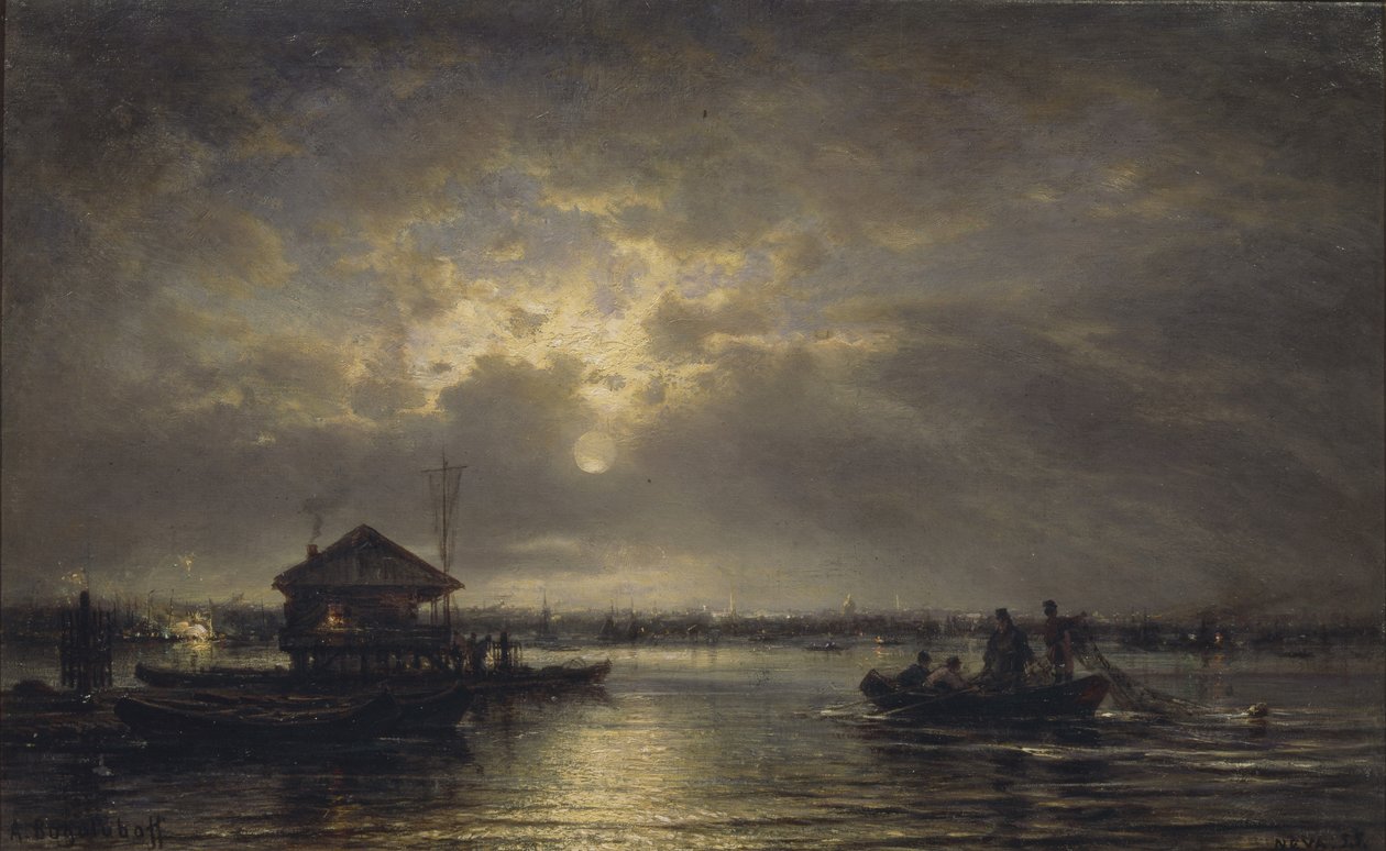 Zomernacht aan de Neva, 1875 door Aleksei Petrovich Bogolyubov