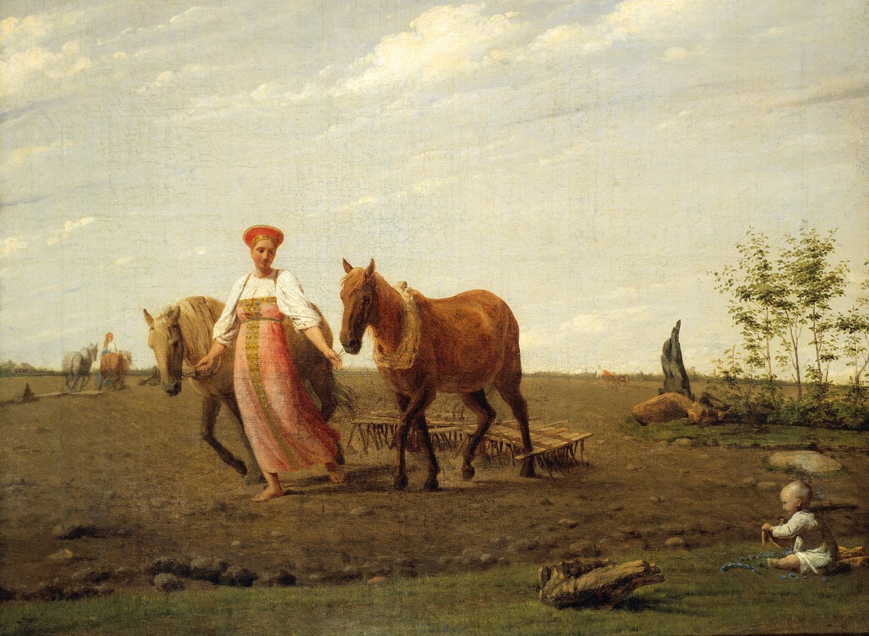 In het geploegde veld. Lente door Aleksei Gavrilovich Venetsianov
