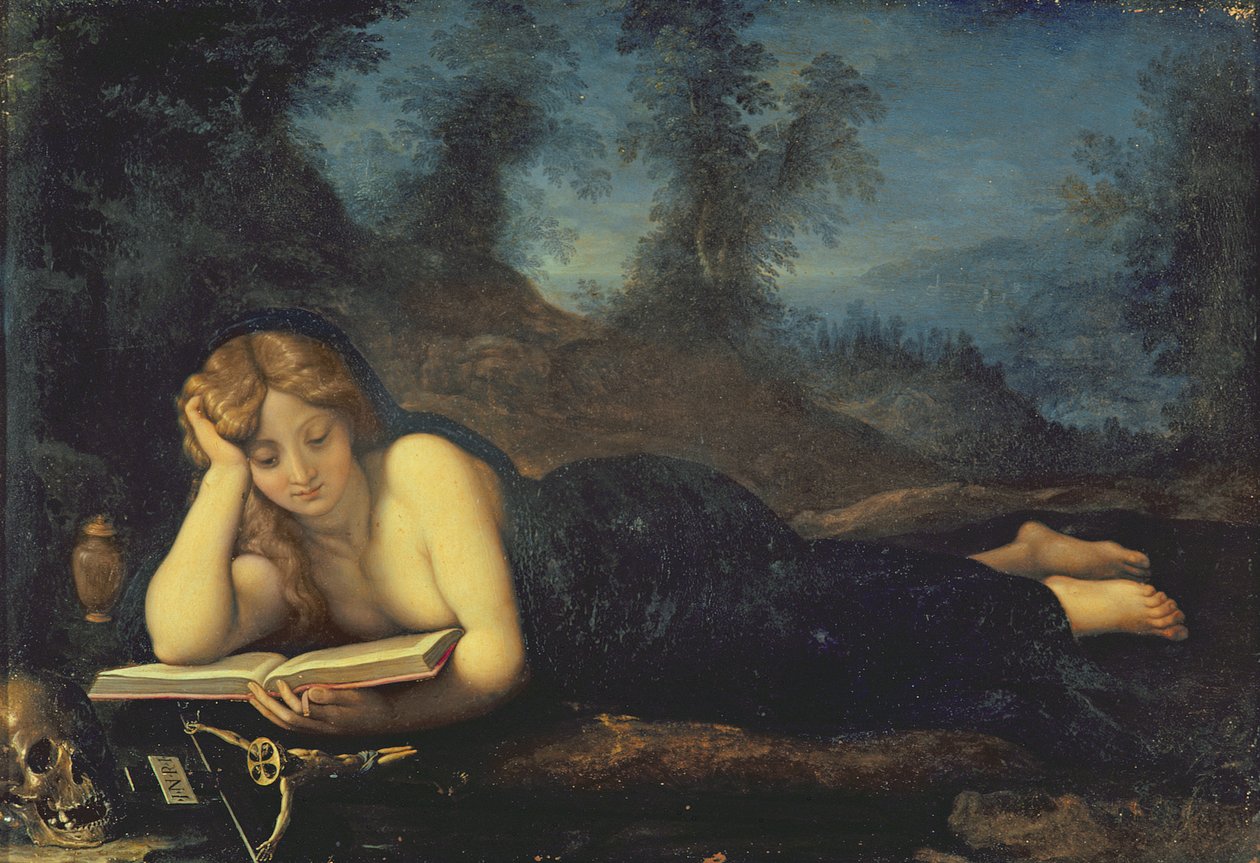 Maria Magdalena in de woestijn door Alessandro Allori
