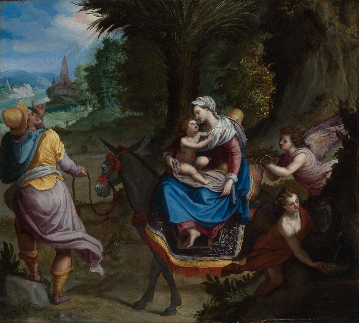 De vlucht naar Egypte door Alessandro Allori
