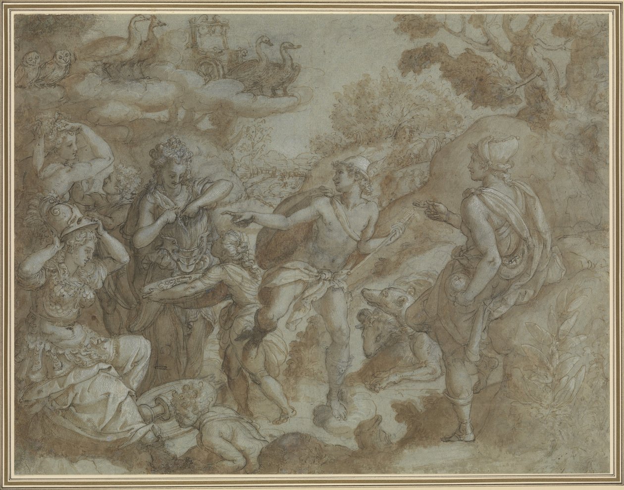 Het oordeel van Paris, 1583 door Alessandro Allori