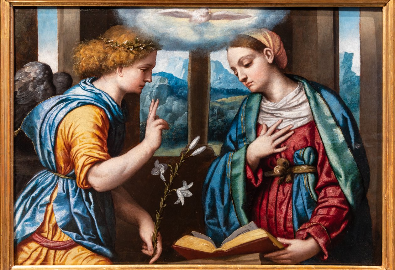 Annunciatie, c.1535-40 door Alessandro Bonvicino Moretto