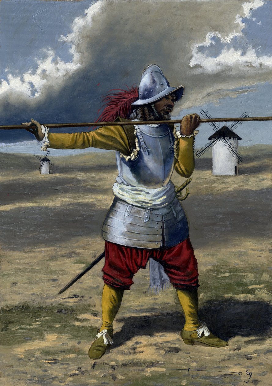 Een tercio, piekenier van de Spaanse infanterie tussen 1534 en 1704. Tekening door Alessandro Lonati door Alessandro Lonati