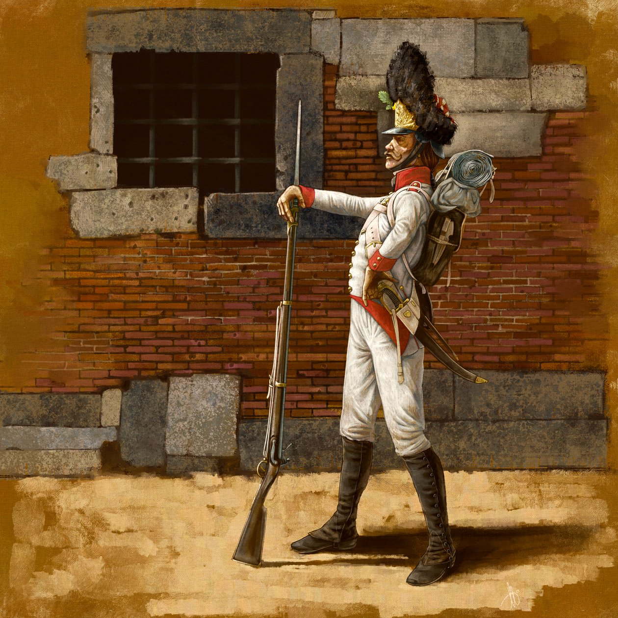 Oostenrijkse grenadier, circa 1809, 2024 door Alessandro Lonati