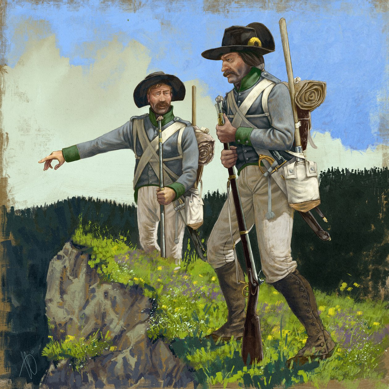 Oostenrijkse pioniers in perlustratie, circa 1809, 2018 door Alessandro Lonati