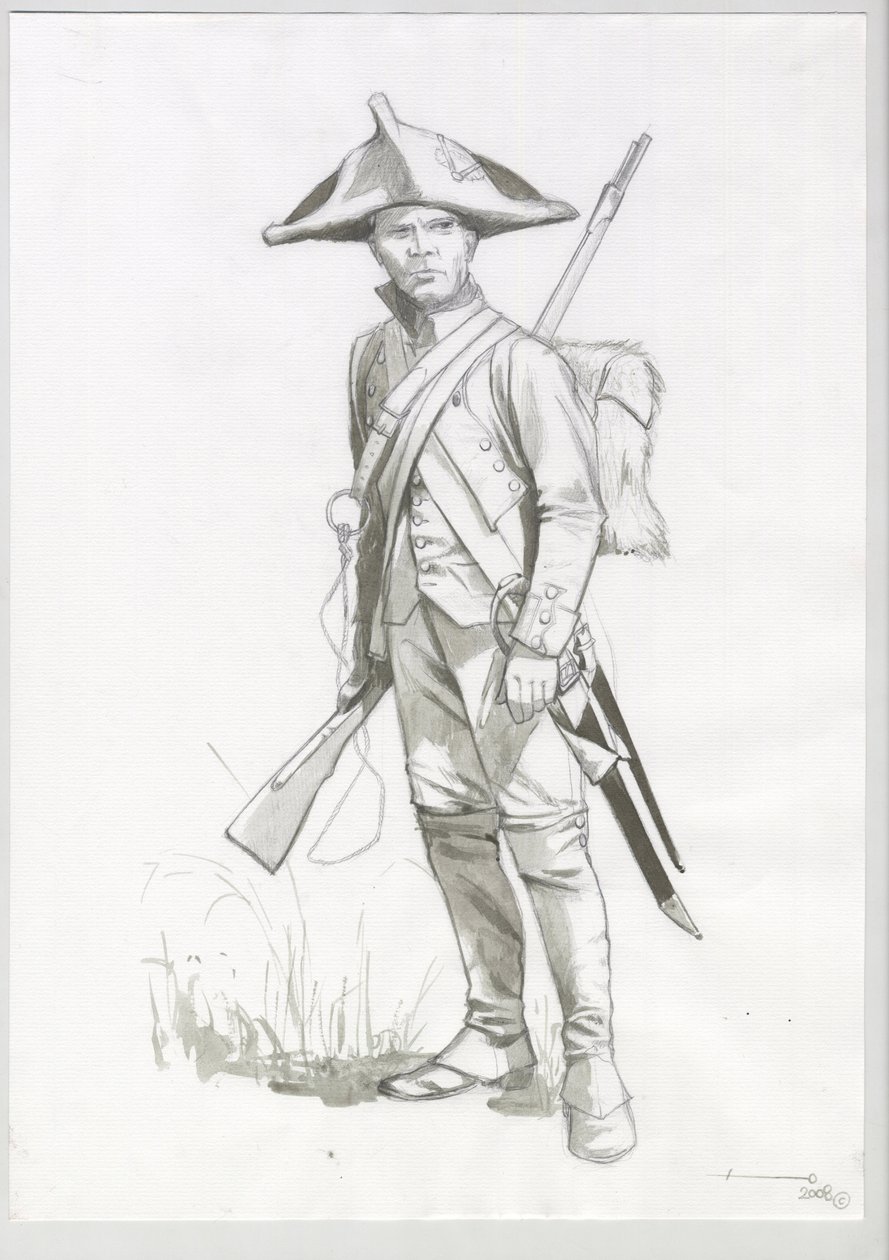 Eerste Keizerrijk (1804-1814 en 1815): kostuum van een soldaat van het Napoleontische leger, Franse kanonnier (Illustratie) door Alessandro Lonati