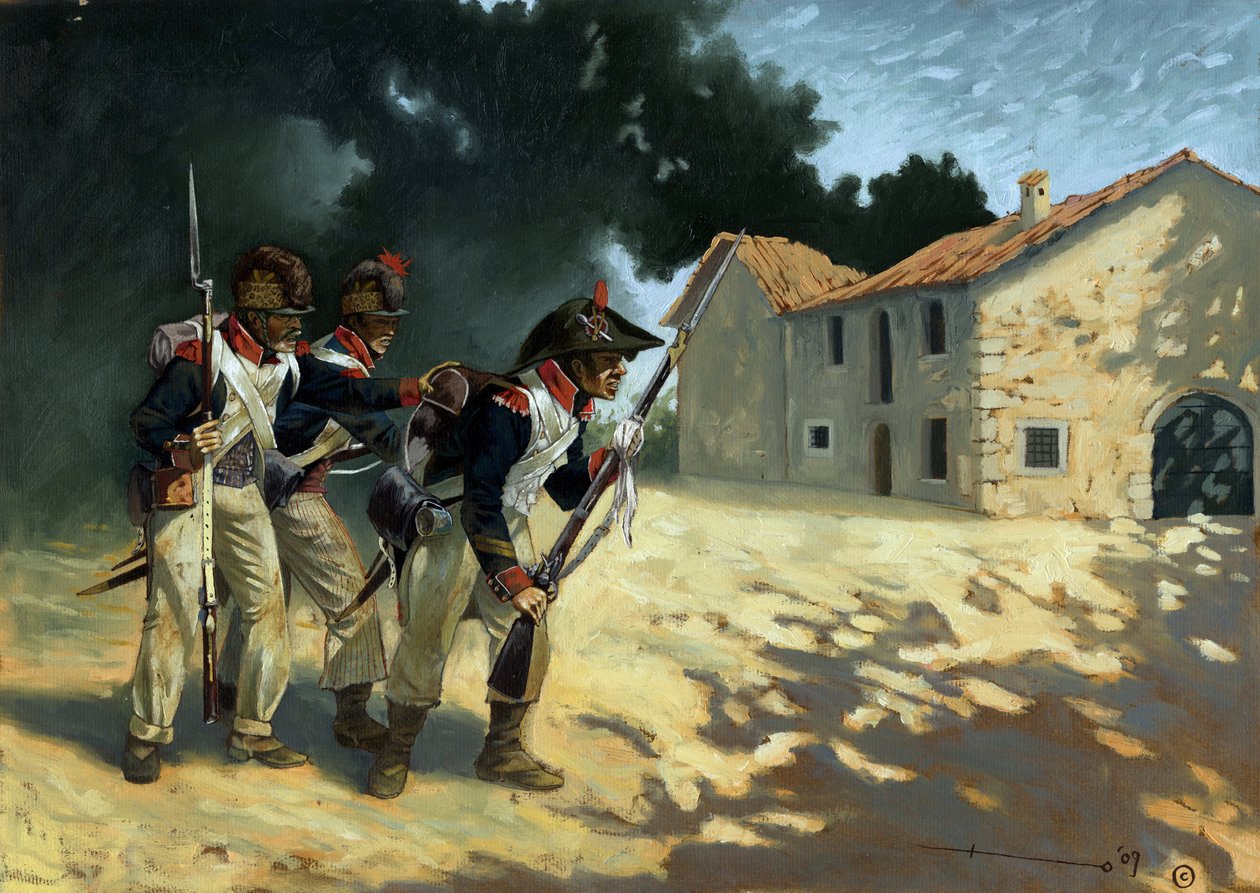Eerste keizerrijk: Grenadiers van de Franse infanterie op patrouille tijdens de Italiaanse campagnes door Alessandro Lonati