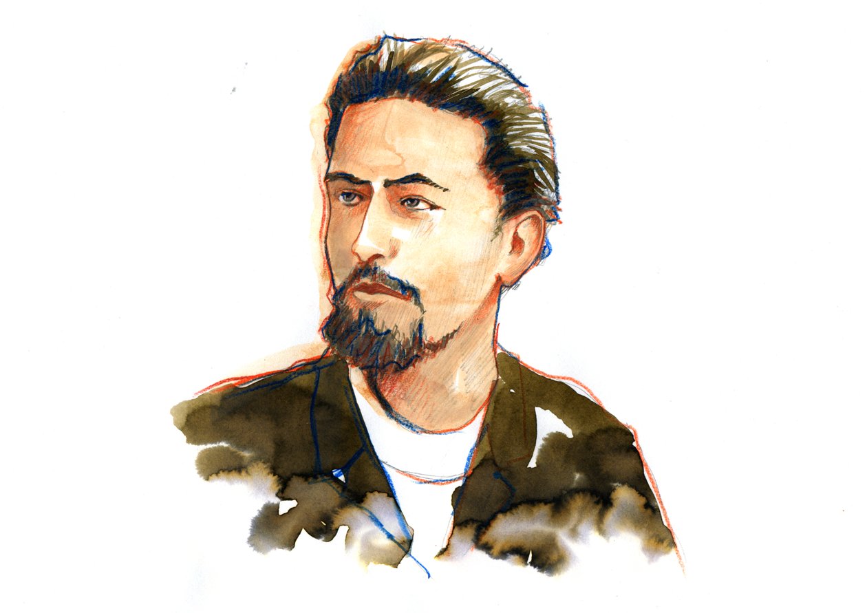 Portret van Anton Chekov door Alessandro Lonati