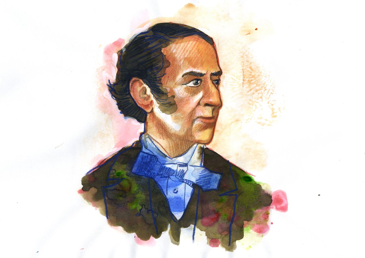 Portret van Claude-Henri de Rouvroy, Graaf van Saint-Simon (1760-1825) filosoof en econoom - Illustratie door Alessandro Lonati door Alessandro Lonati