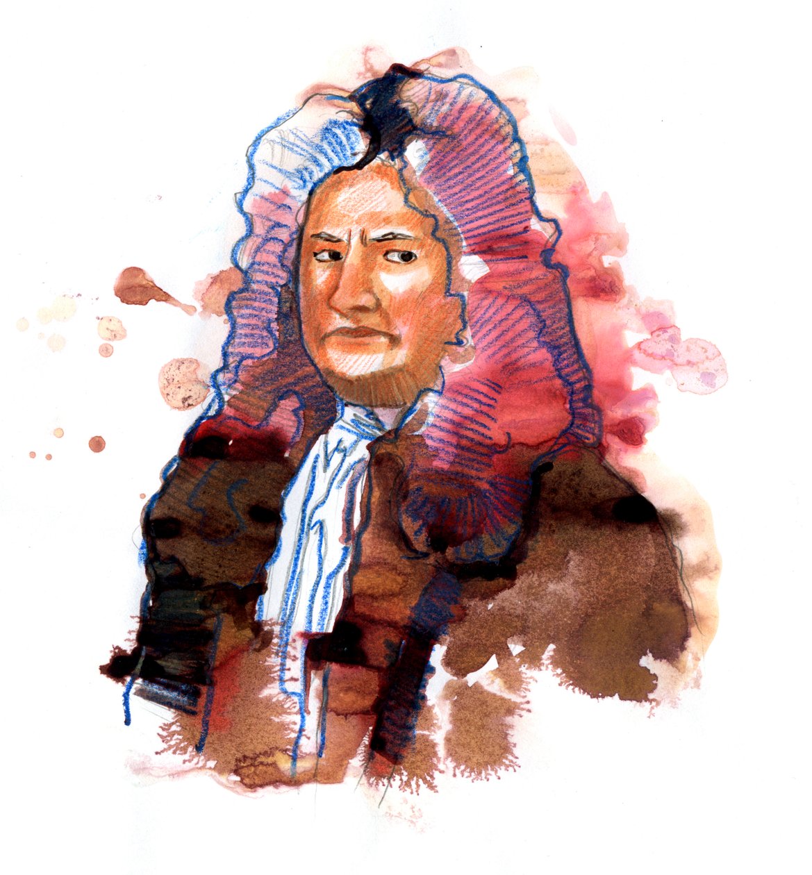 Portret van Isaac Newton (1642-1727) filosoof, wiskundige, natuurkundige, alchemist, astronoom en theoloog door Alessandro Lonati