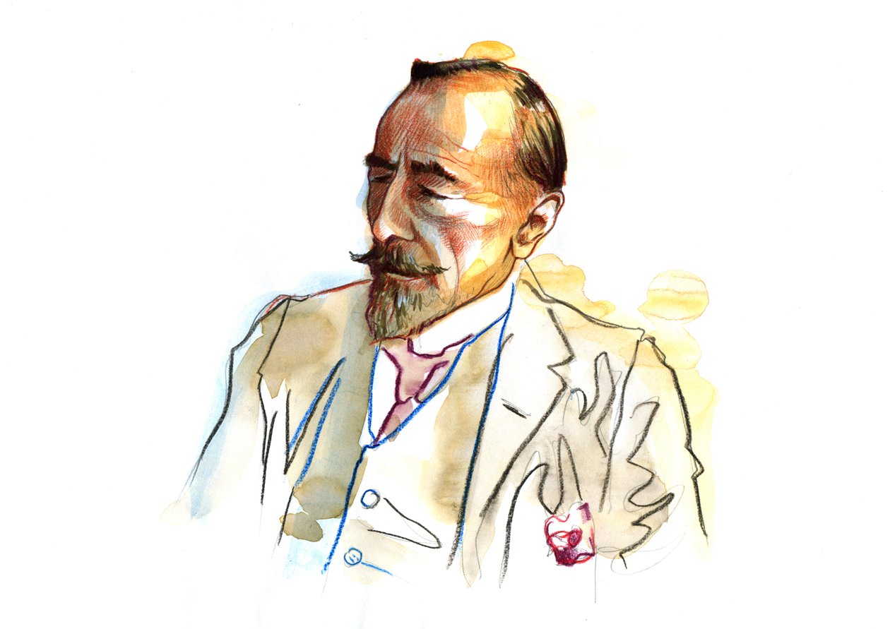 Portret van Joseph Conrad (1857 - 1924), Britse schrijver rond 1920 - 1923 door Alessandro Lonati