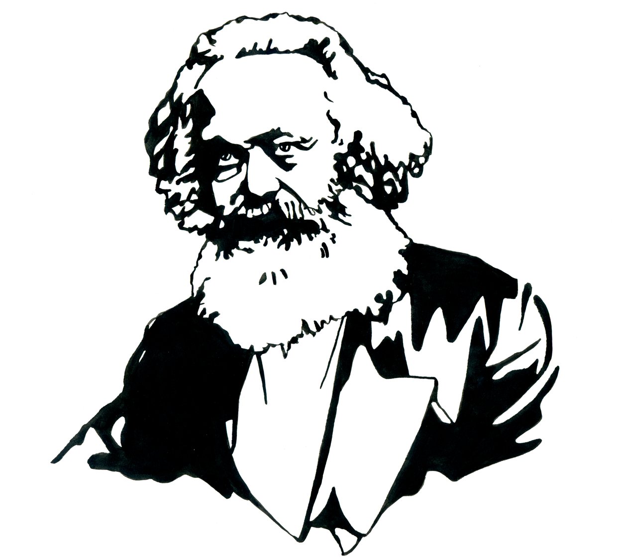 Portret van Karl Marx (1818-1883), filosoof en politiek theoreticus door Alessandro Lonati