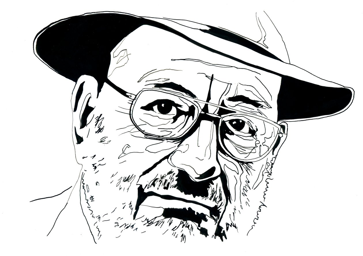 Portret van de Italiaanse intellectueel Umberto Eco (1932-2016) door Alessandro Lonati