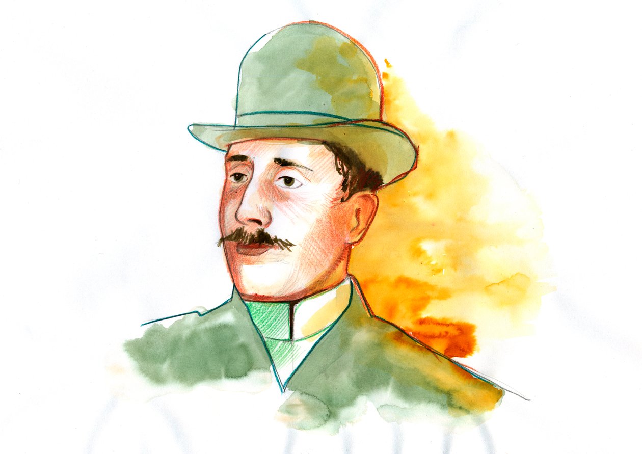 Portret van de dichter Guillaume Apollinaire (1880-1918) door Alessandro Lonati