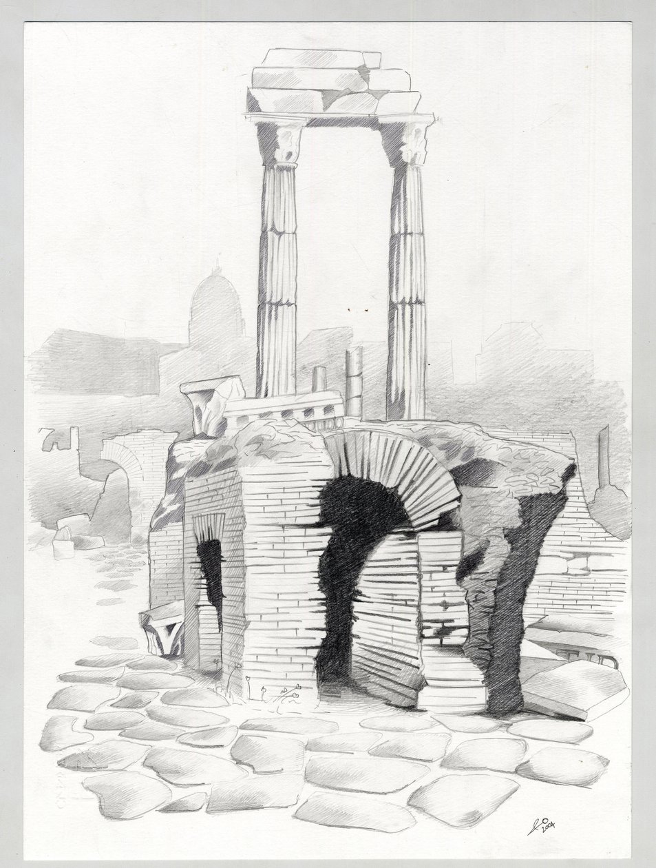 Ruïnes uit de Romeinse tijd in Rome, Forum (foro romano) door Alessandro Lonati