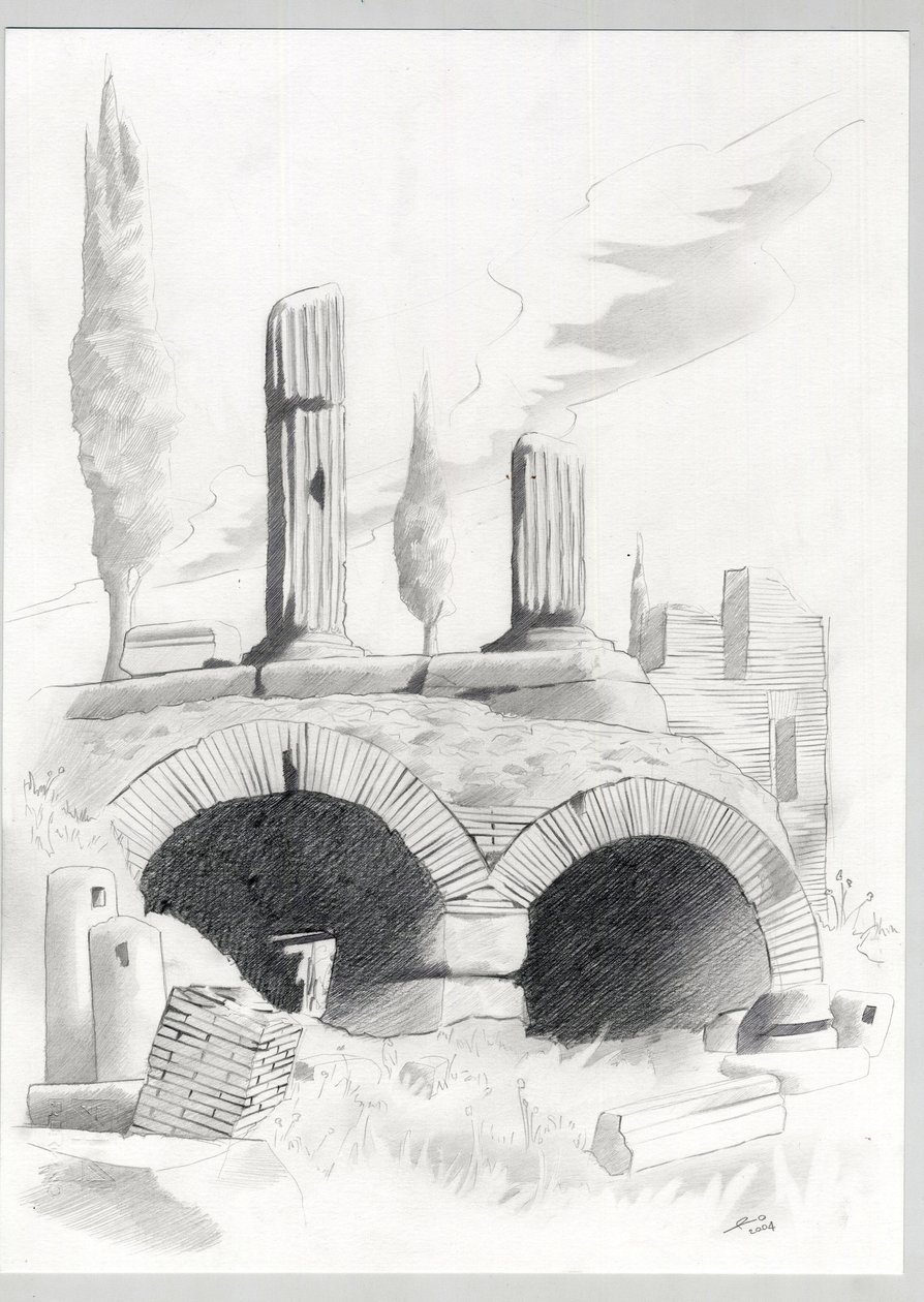 Ruïnes uit de Romeinse tijd in Rome, Forum (foro romano) door Alessandro Lonati