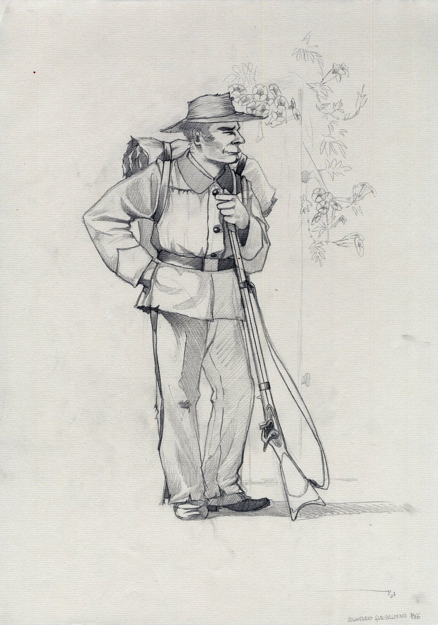 Tweede Keizerrijk: Italiaanse eenwording (Risorgimento), vrijwilliger van het Garibaldische leger bekend als 