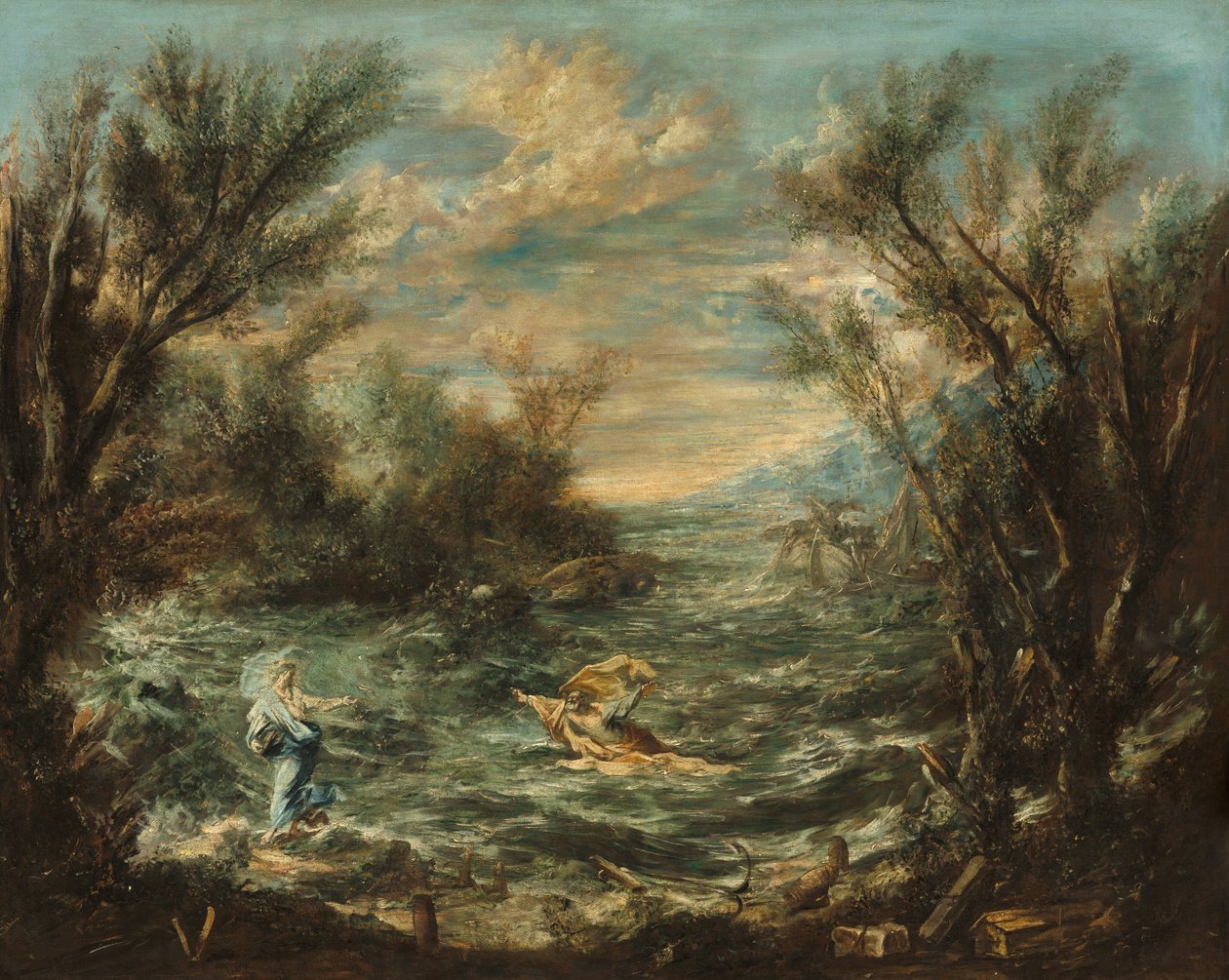 Christus aan het Meer van Galilea, ca. 1740 door Alessandro Magnasco
