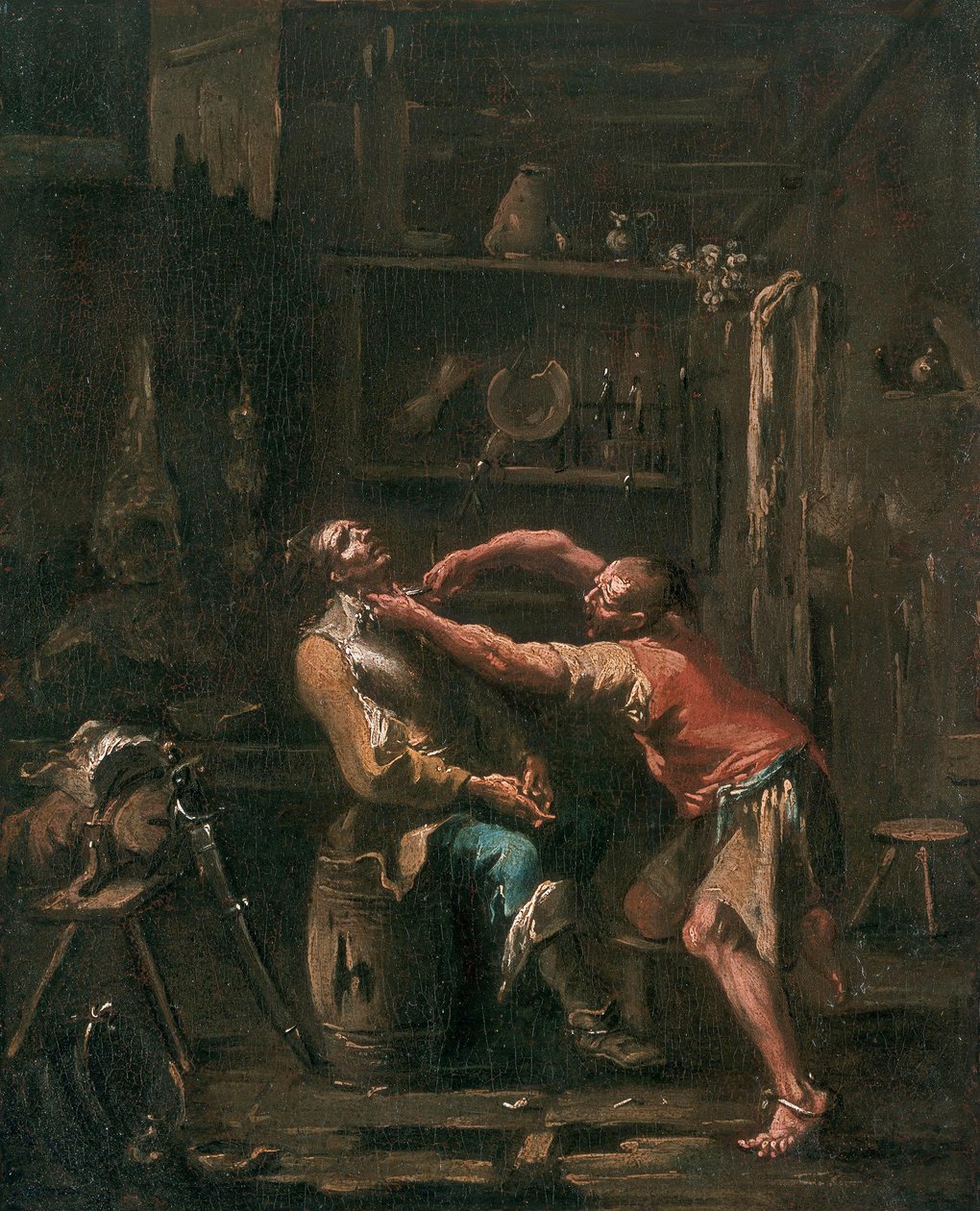 De dorpsbarbier door Alessandro Magnasco