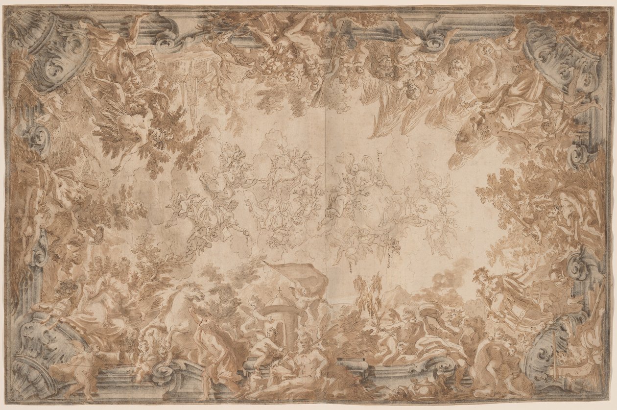 De Triomf van het Rijk, met de Vier Continenten door Alessandro Mauro and Francesco de Mura