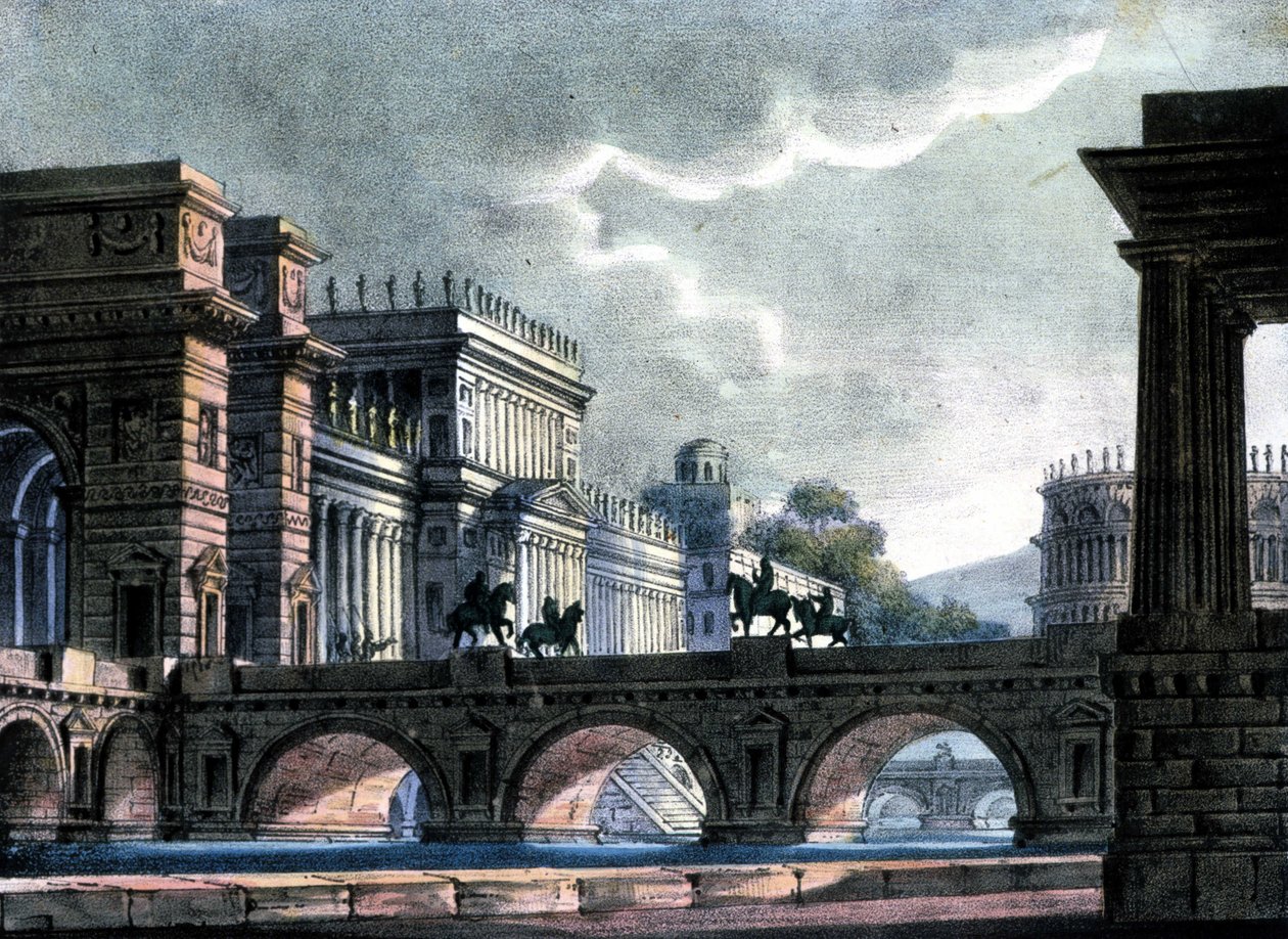 Scenografie van Sanquirico voor de opera L